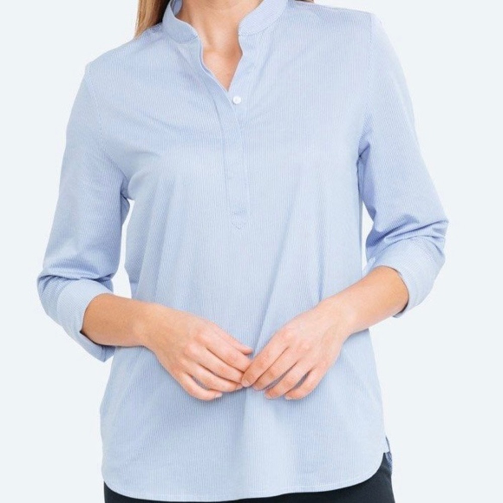 Ministry of Supply Blue Hybrid Popover Shirt Small